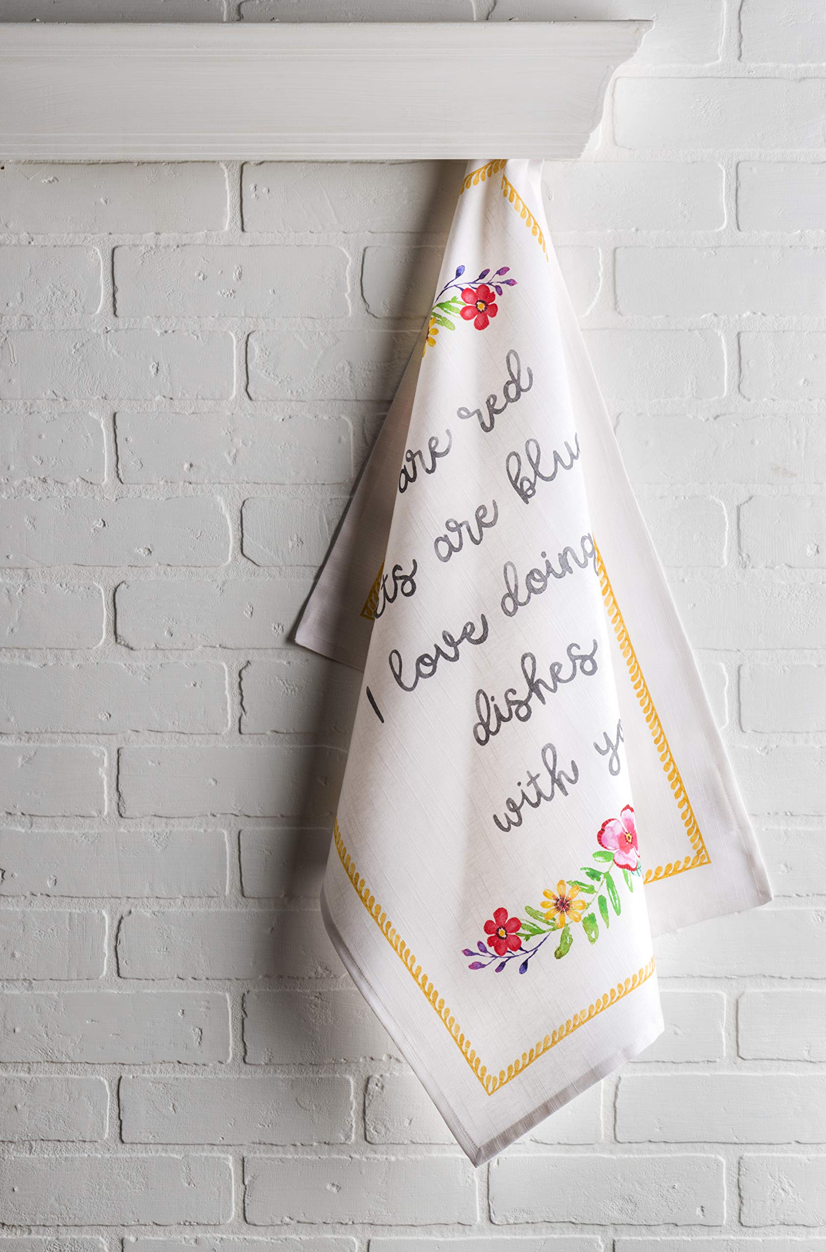 Maison d'Hermine Happy Florals- 2 Sweety 100% Baumwolle Set von 3 Multi-Purpose Küchenhandtuch weiche absorbierende Geschirrtücher | Bar Handtücher | Frühling/Sommer (50 cm X 70 cm)