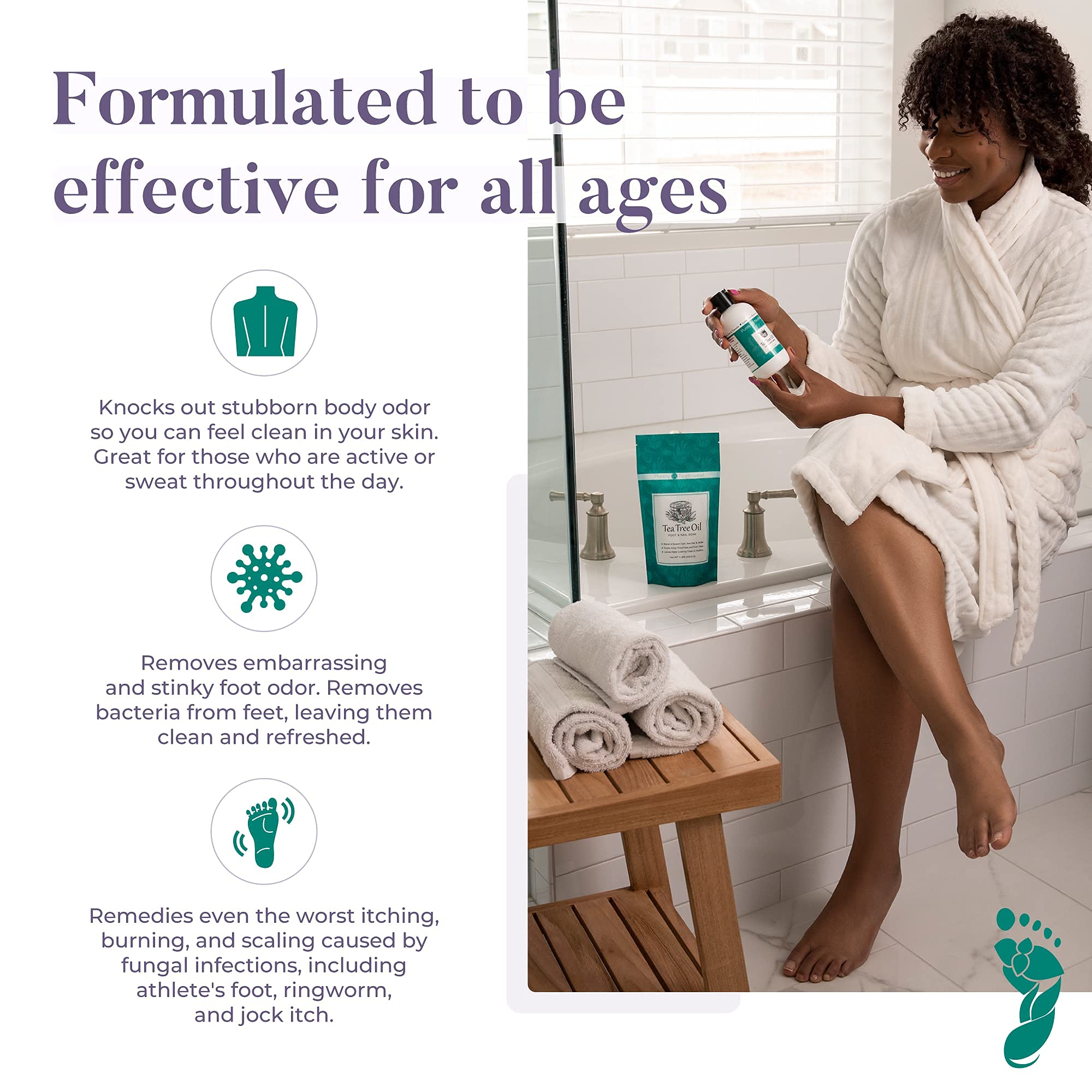 Antifungal Tea Tree Oil Body Wash, Helps Athletes Foot, Ringworm