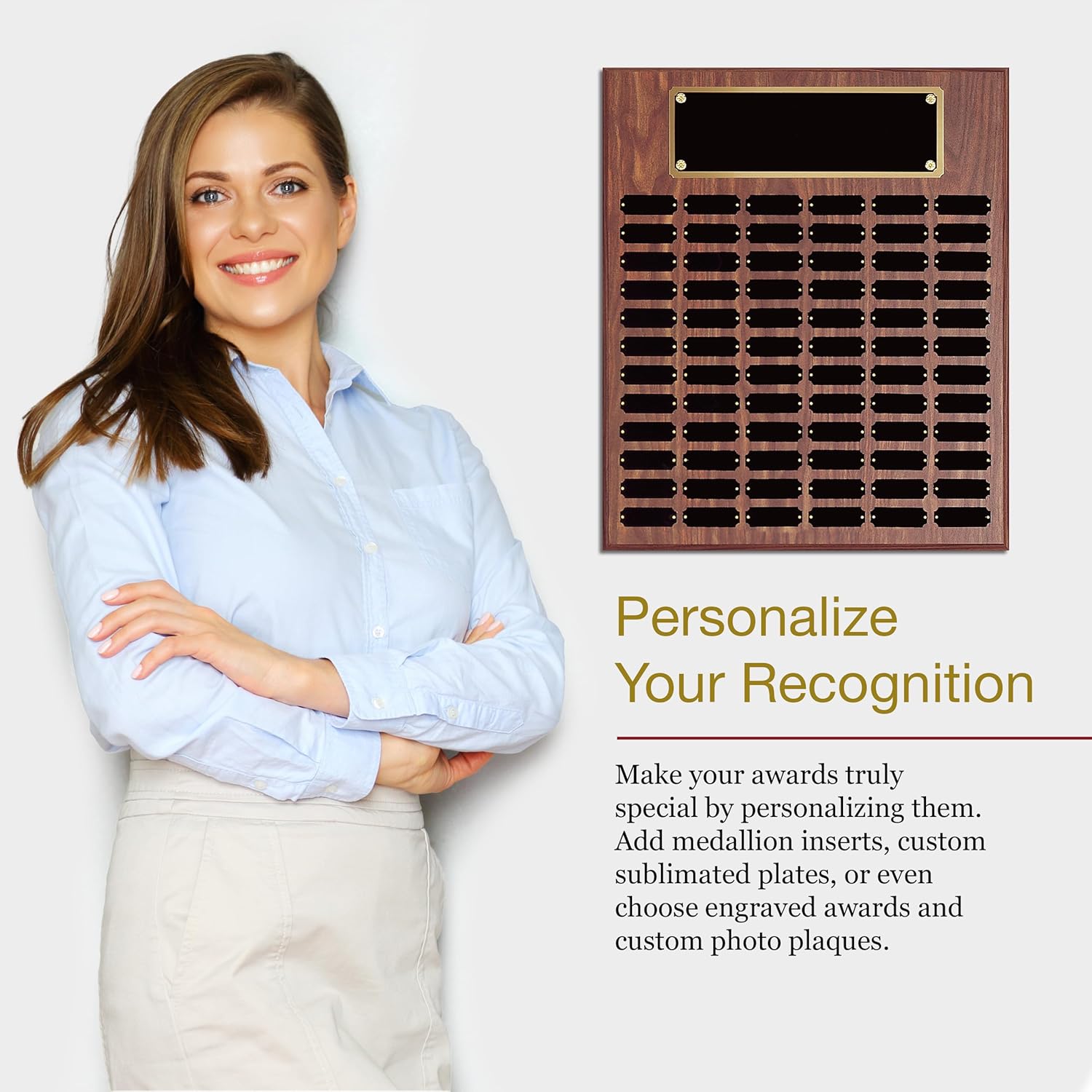 SHOP AWARDS AND GIFTS Perpetual Plaque Award Multiple Name Plate Holder Board