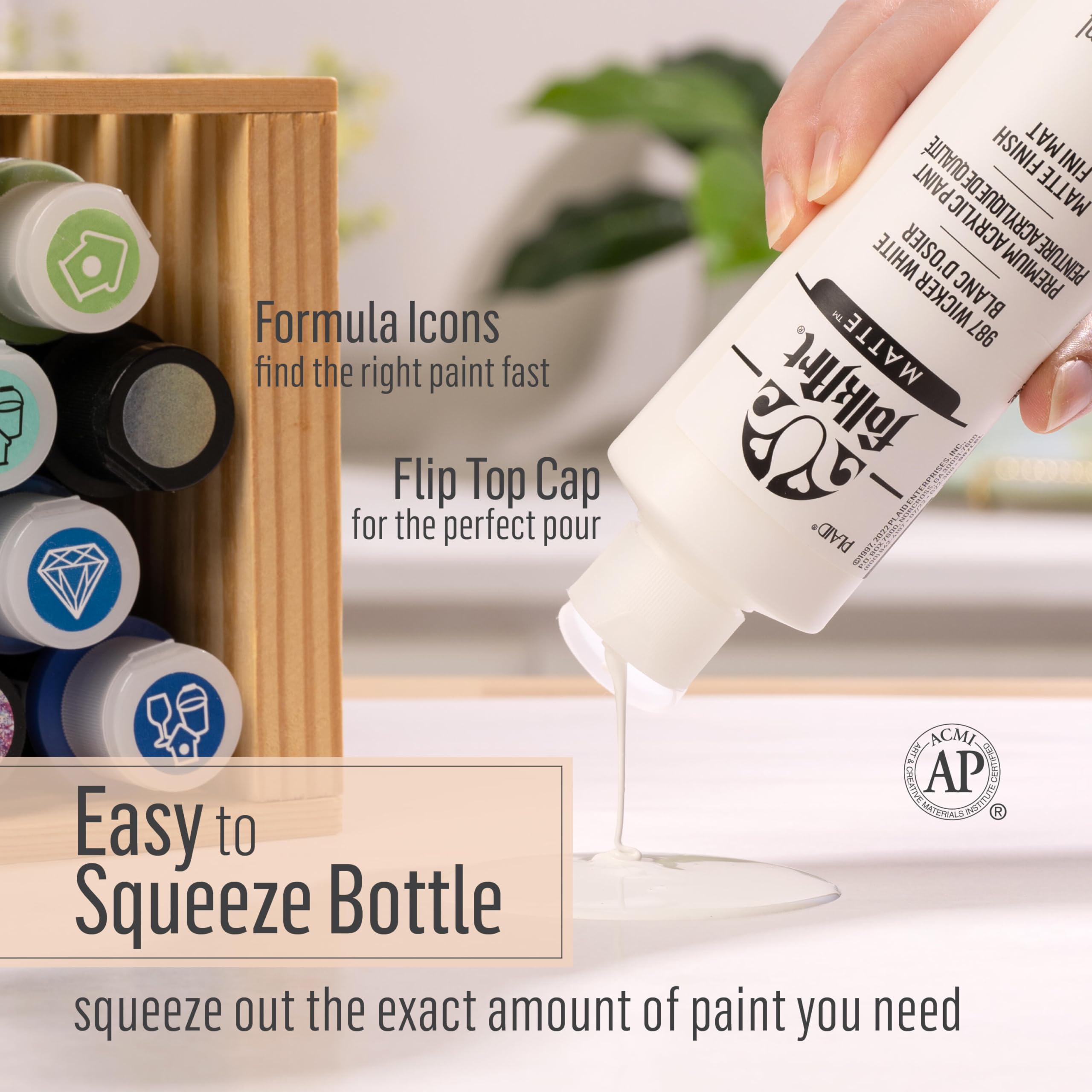 FolkArt Wicker White and Licorice Acrylic Craft, 8 fl oz Paint Set, 1 Count (Pack of 1) - Image 8