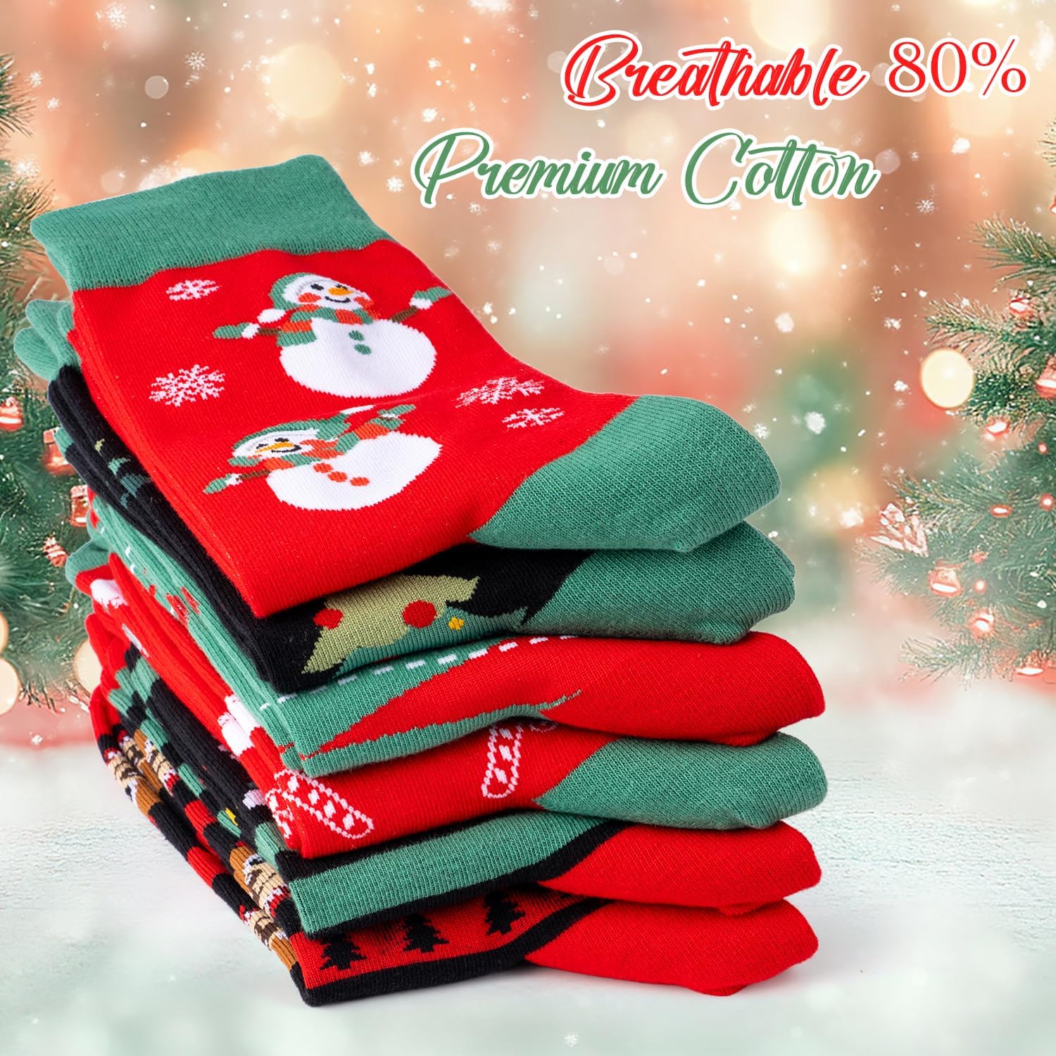 Mens Christmas Funny Patterned Christmas Socks for Adults Cute Fun Novelty Cotton Socks for Men - Image 4