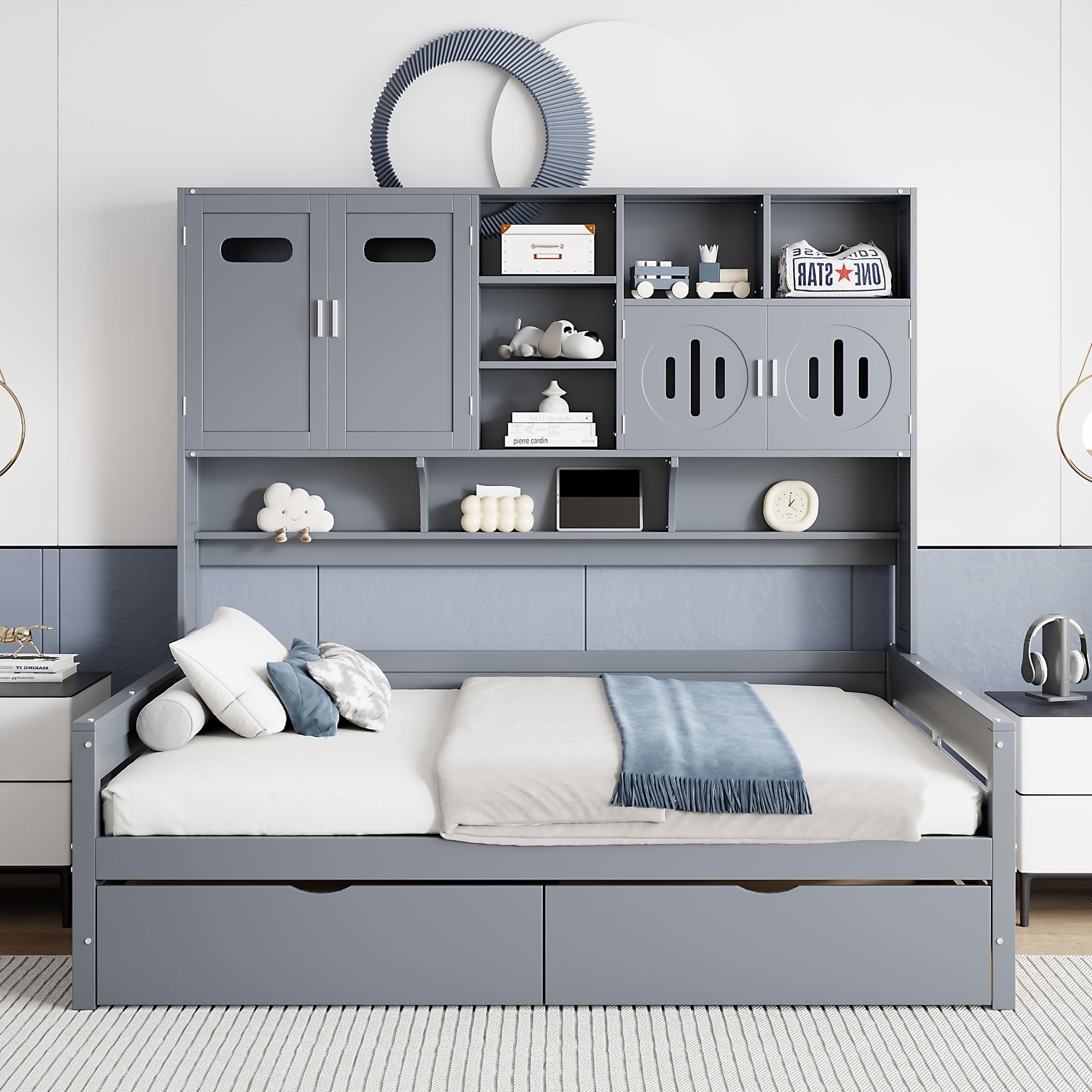 Amazon.com: Harper & Bright Designs Full Size Daybed with Storage