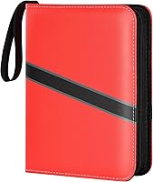 Vista 17 de Carpeta para tarjetas coleccionables de 4 bolsillos con cremallera y correa de mano, capacidad para hasta 400 tarjetas, carpeta TCG de piel