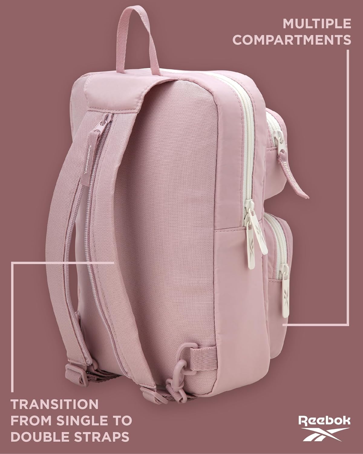 Reebok Unisex Crossbody Sling Bags – Compact Convertible Strap Cross Body Bag Travel Sling Bag - Gym & Travel Essential, Size One Size, Mikayla Ashen Lilac - Image 6