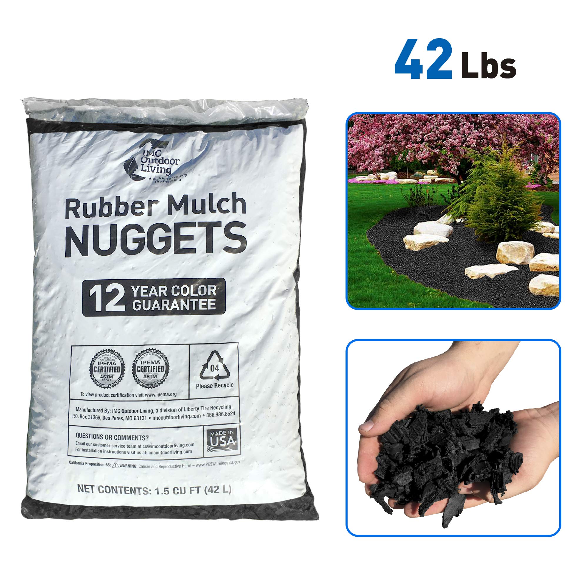 Buy NuPlay Rubber Mulch Landscaping Bark Rubber Nugget Weed Barrier