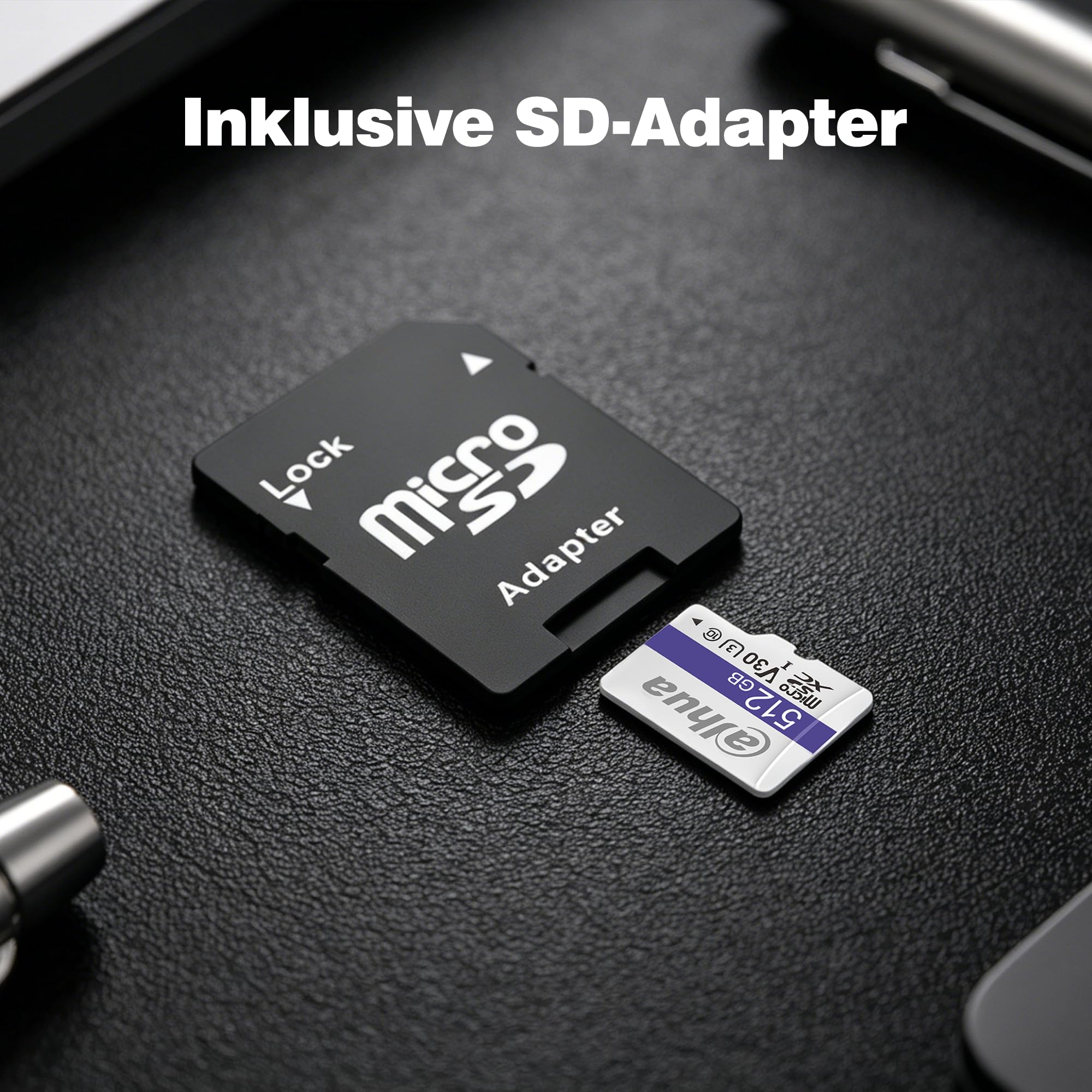 Dahua 512GB Micro SD Karte (microSDXC) – Class 10 UHS-I U3 V30 Speicherkarte Micro SD bis 95 MB/s, C100 High-Endurance SD Card für 4K Überwachung & Maximale Speichererweiterung (inkl. Adapter)