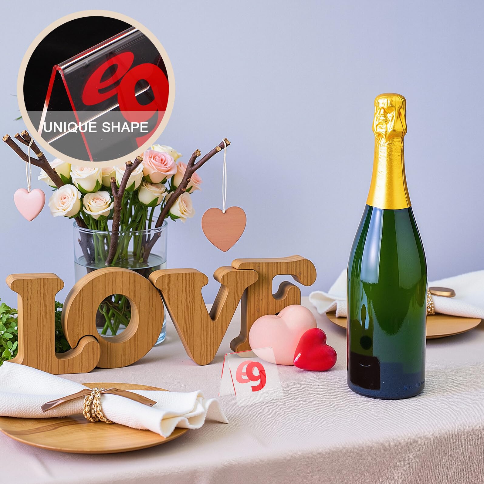 10 Stück Acryl Tischnummern 1-10 Doppelseitig, Dreiecksform | Leicht, Lesbar, für Restaurant und Empfang, Elegante Platzkarten für Eventorte