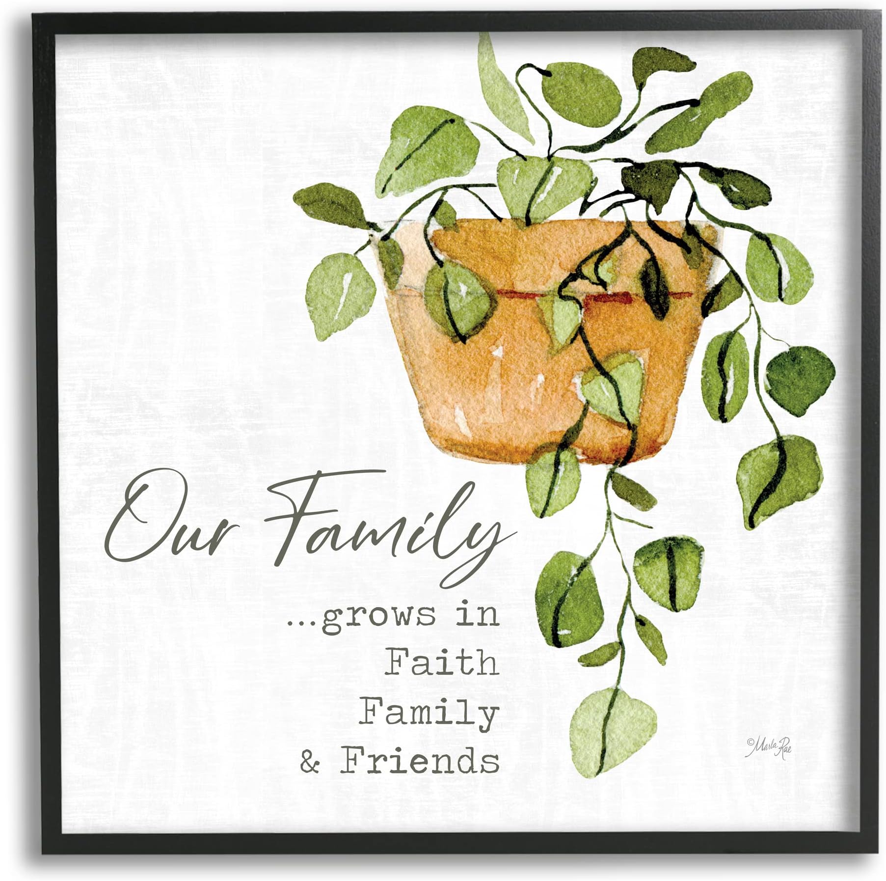 Stupell IndustriesGrows in Faith Family & Friends Inspirational Quote Green Plant,Design by Marla Rae, 17 x 30