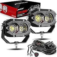 Vista 9 de MAYELLO - Barras de luz LED cuadradas de 4 pulgadas - 60W de haz blanco para caminos fuera de carretera y luces antiniebla - 6500K 10000LM IP68