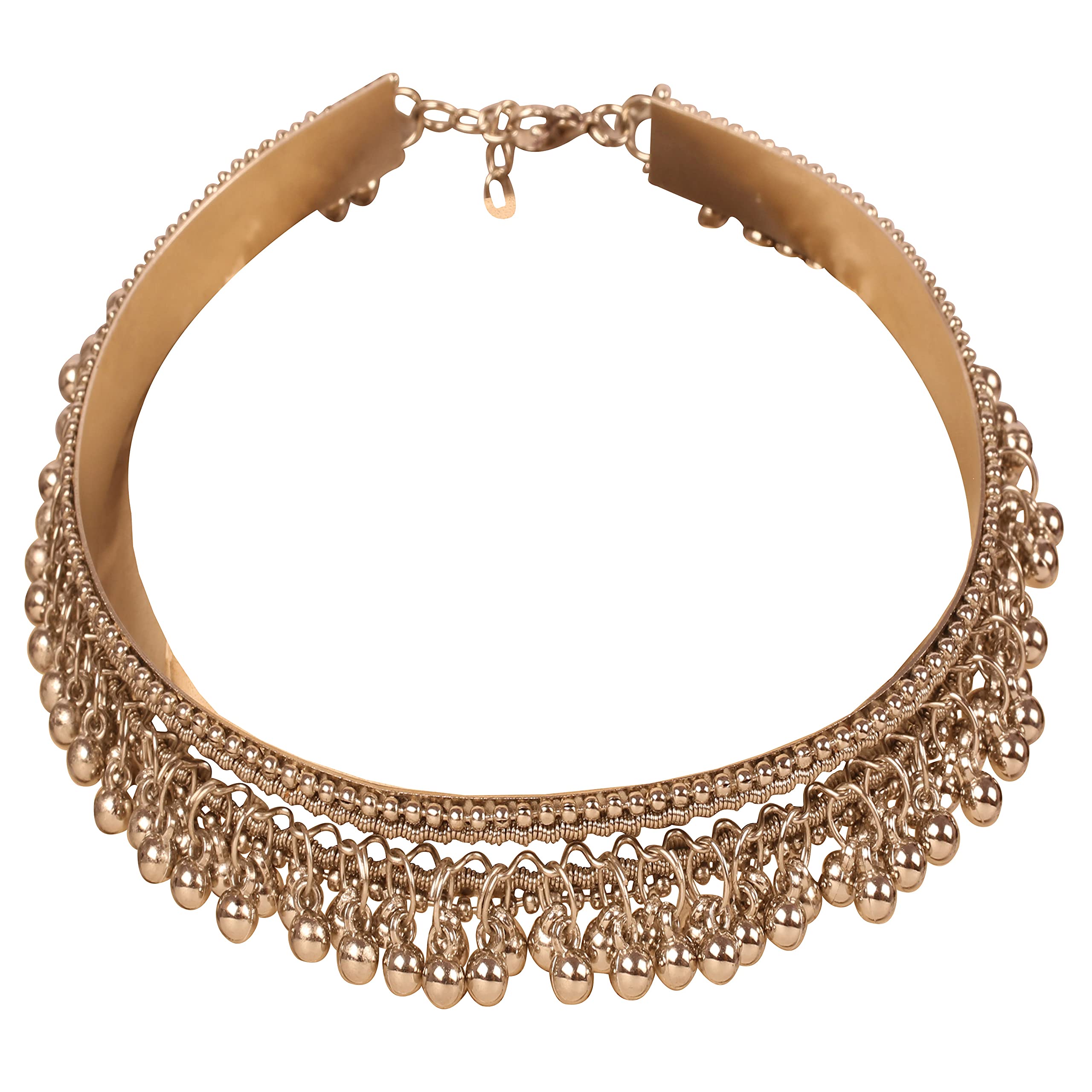 TouchstoneIndian Bollywood Designer Jewelry Necklaces In Oxidized Silver Or Gold Tone For Women., Metal