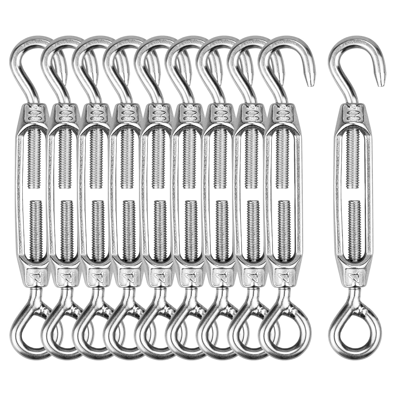 10 Pieces Turnbuckle Wire Tensioner M4 Stainless Steel Turnbuckle