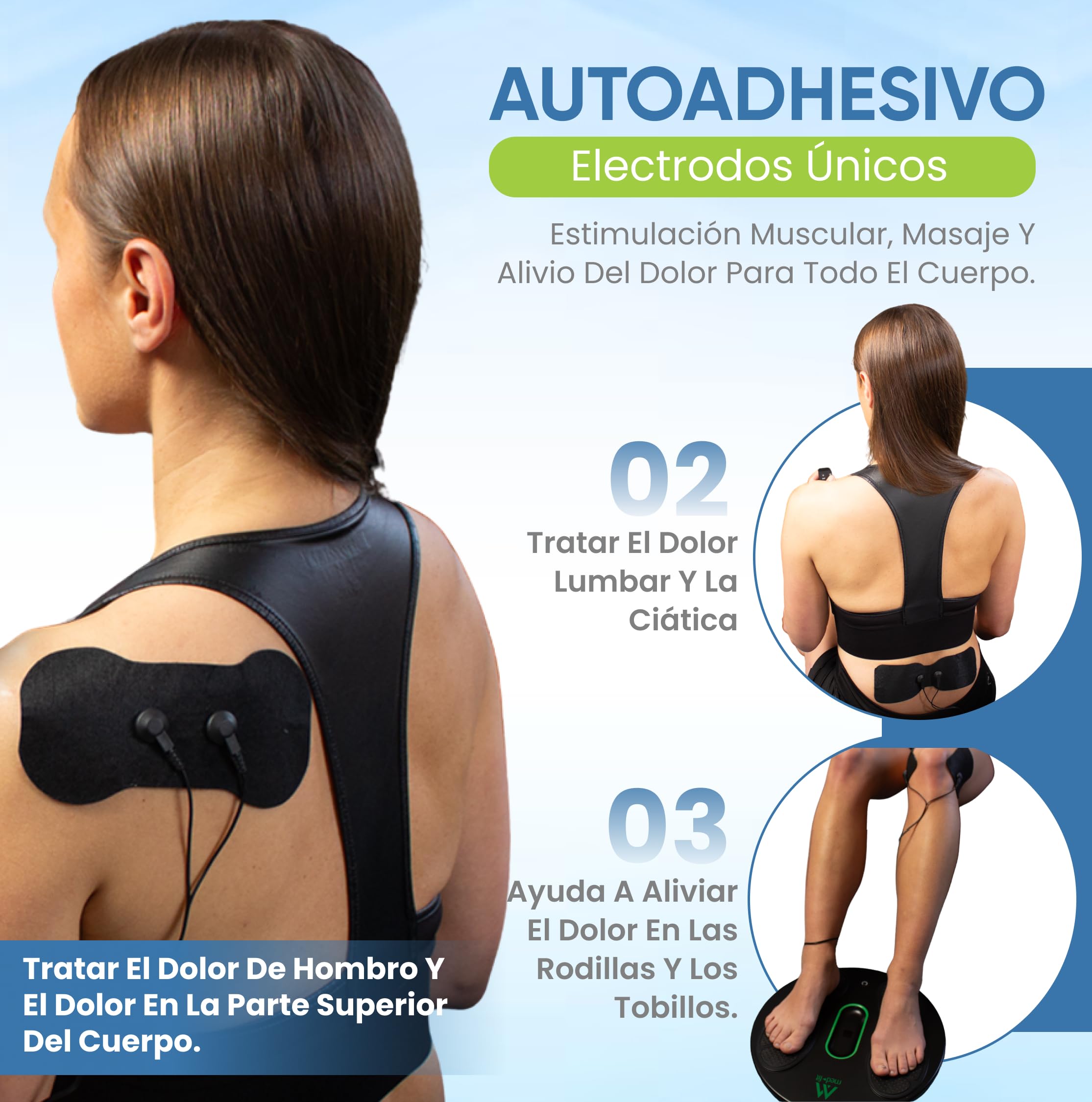 Máquina de circulación para pies Med-Fit Medi-Boost EMS y TENS | Alivia el dolor de piernas, los tobillos hinchados y la neuropatía | 18 programas, mando a distancia de doble canal | Almohadillas para
