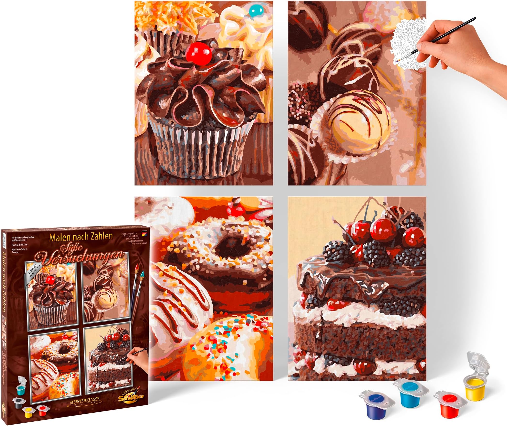 Noris Spiele Schipper Paint by Numbers Sweet Temptation (609340791 Images Each 18 x 24 cm, Multi-Colour