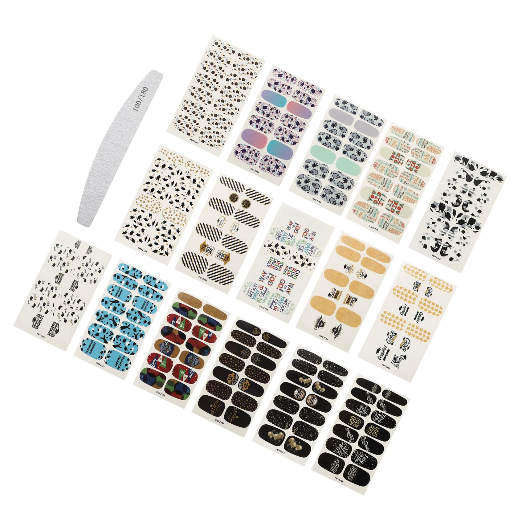 Housoutil 48fogli Adesivi Per Unghie Decorazioni Per Unghie Creative e Tra Fantasie e Pratiche Per Nail Art