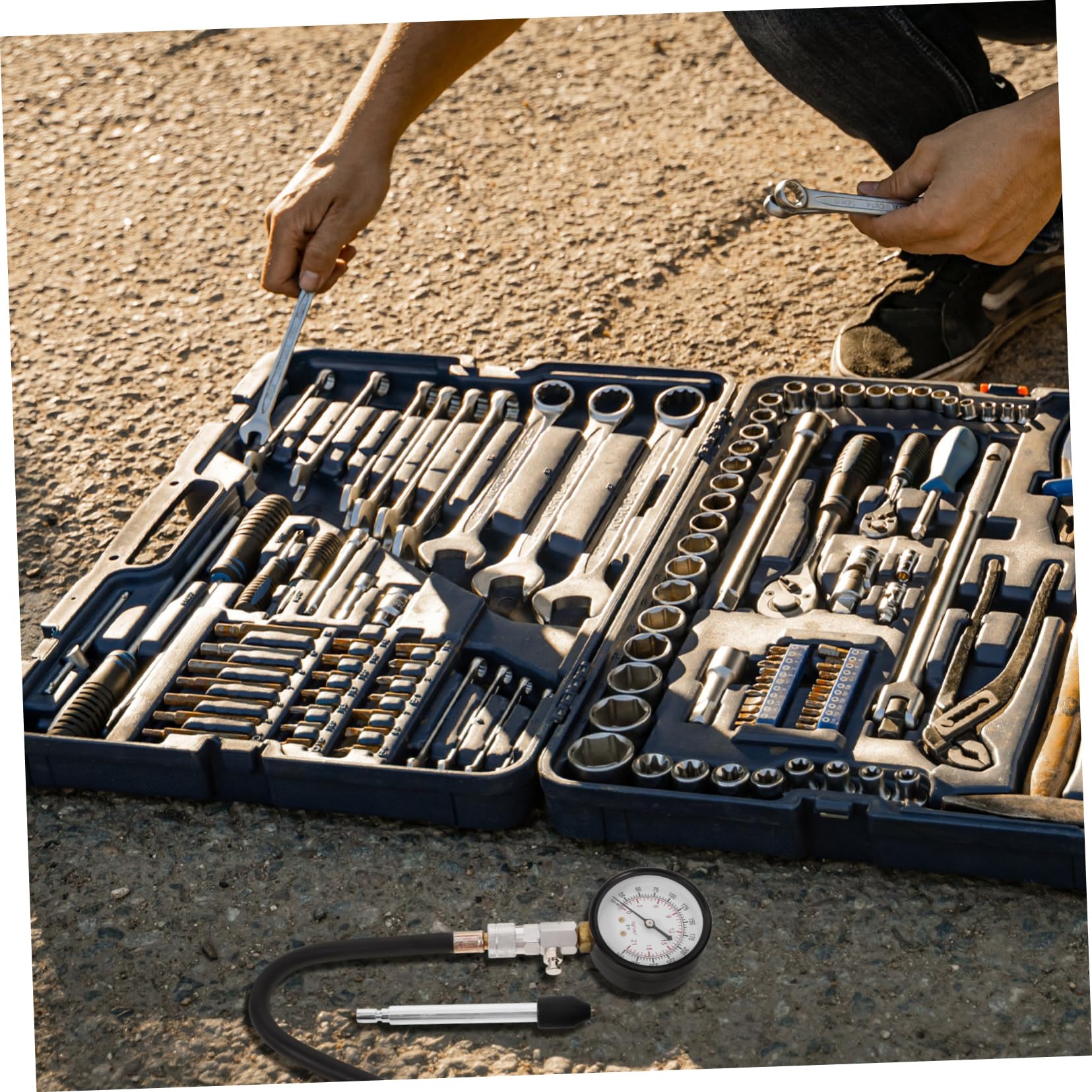 Gatuida Kit De Testeur De Pression De Cylindre De Moteur Automobile Outil Mécanique De Précision