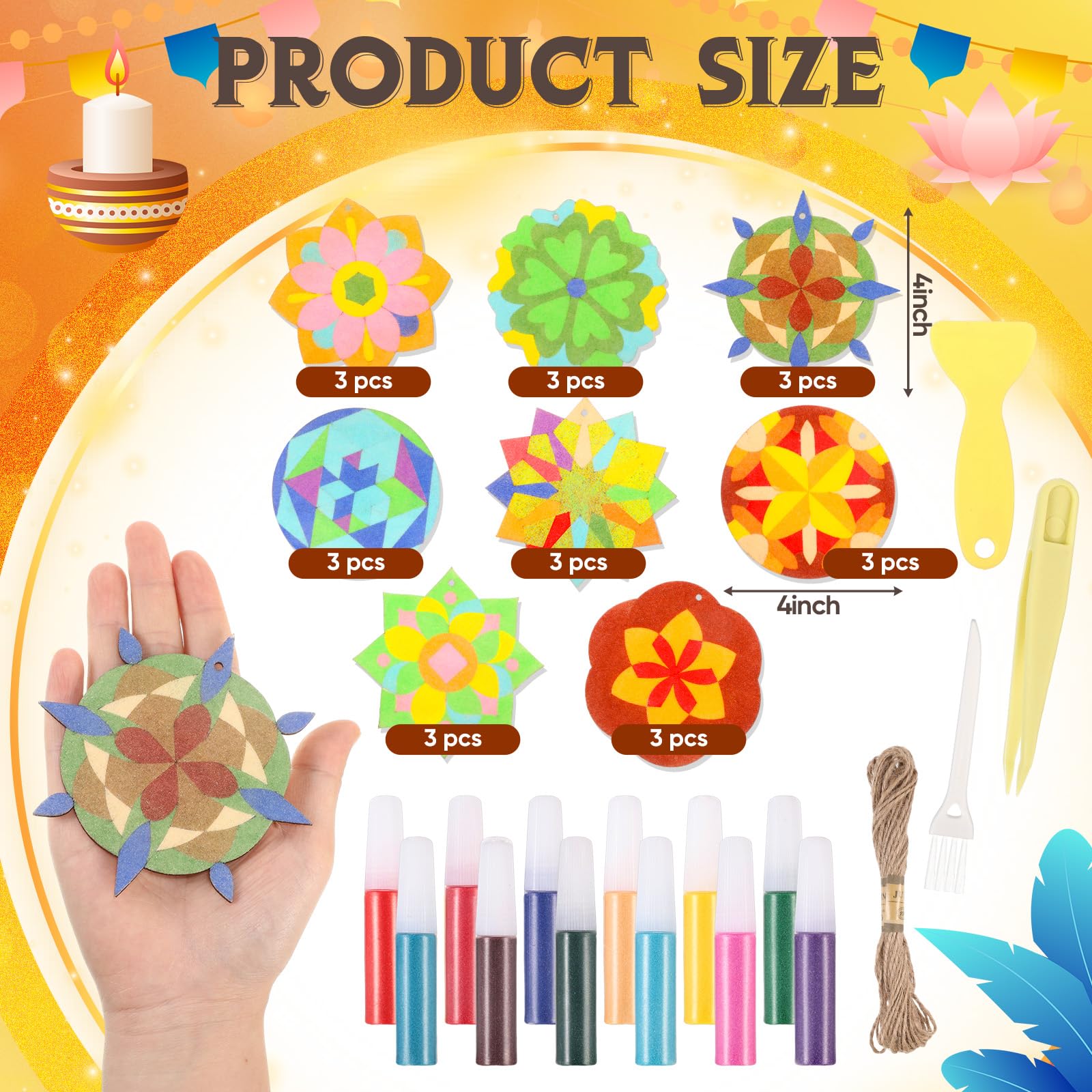 ART & DECORATION 号数4 Amazon.com: 4 Pack Flower Paint by Number for Kids with