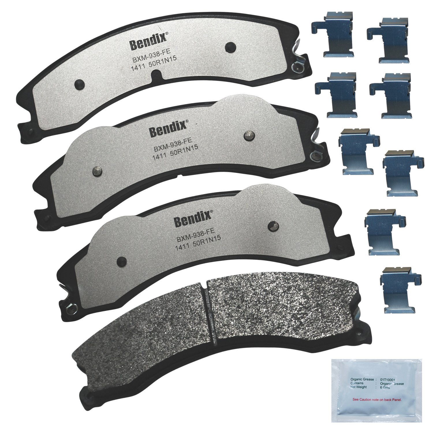 Bendix Fleet Metlok MKD1411FM Semi-Metallic Brake Pads for Select Models Chevrolet Express 3500,Express 4500,2500,Silverado,GMC Savana 3500,4500,Sierra HD,Nissan TITAN XD
