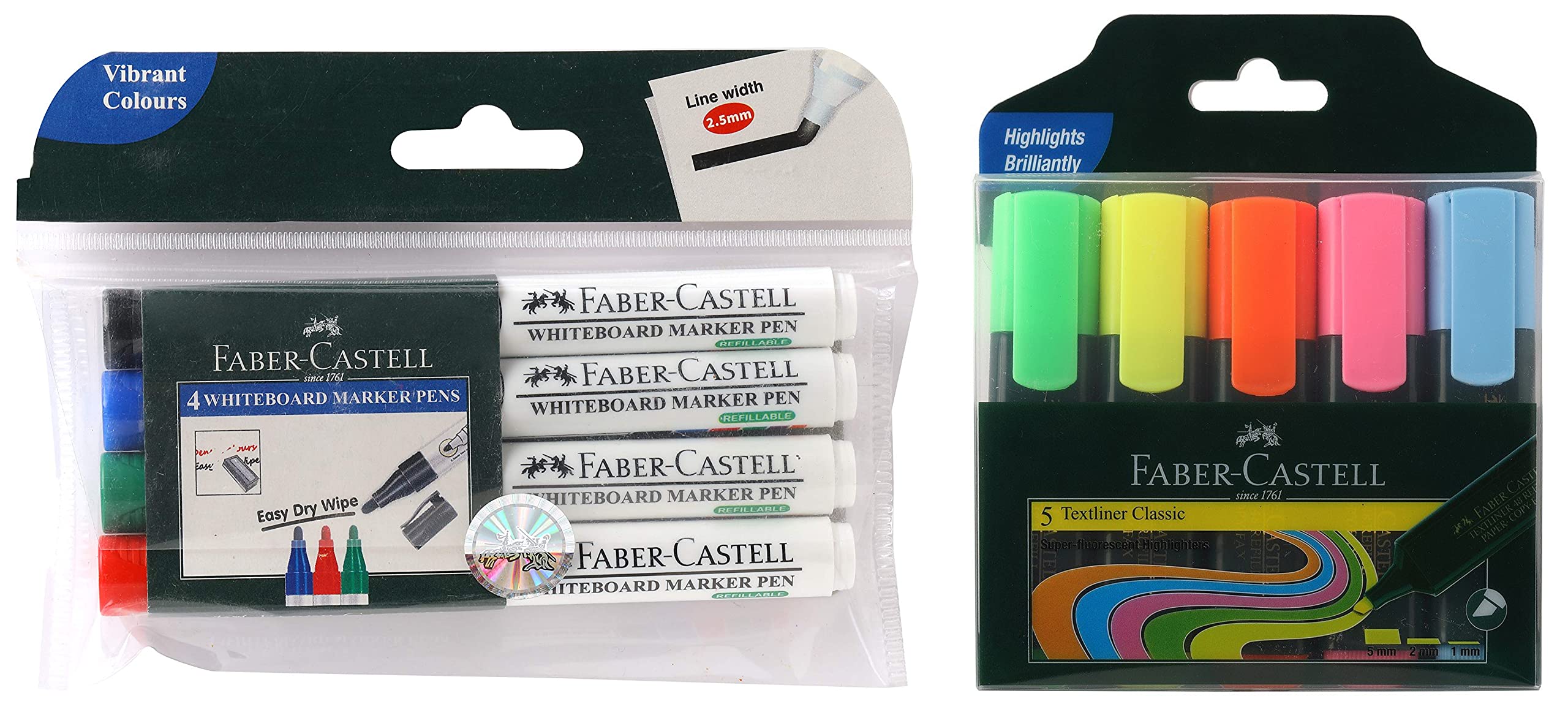 Faber-Castell Textliner - Pack of 5 (Assorted) Whiteboard Marker - Pack of 4 (Assorted)-image-9