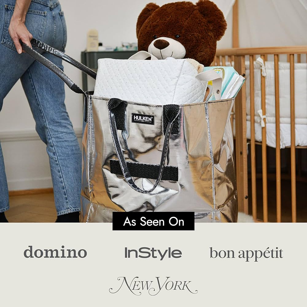 Amazon.com: (Large, Silver) Reusable Grocery Bag On Wheels