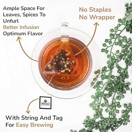 Miniatura 3 de BREWIX, Té negro con especias de naranja real (25 bolsas de té pirámide)  Mezcla de cafeína prémium con naranja picante y especias cálidas  Mezcla