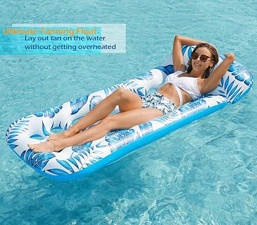 Miniatura 6 de Jasonwell Inflatable Pool Float Lounge - Pool Floaties Rafts for Adults Floating Pool Lounger Sun Tanning Floats Cool Water Floaty for Swimming Pool