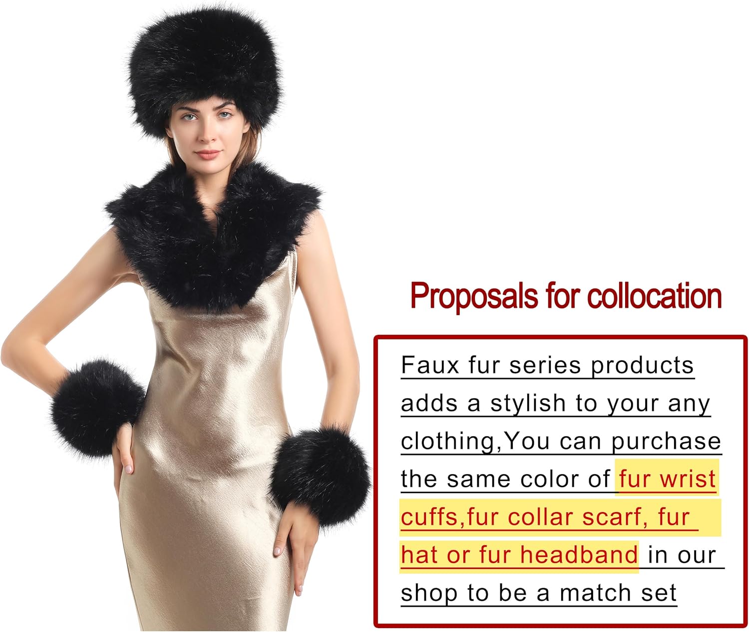 sy soul young Women's Faux Fur Wrist Cuffs Winter Fox Furry Wristbands Fluffy Fur Cuff Bracelet Arm Warmer Accessories - Image 8