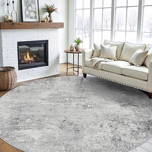 Miniatura 23 de RUUGME - Alfombra lavable abstracta de 4 x 6: alfombras de área para sala de estar con respaldo antideslizante, alfombra neutra resistente a