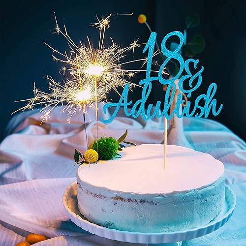 Vista 4 de Decoración para tartas de 18 y adultos, 18 y palillos para pastel de 18 años, decoración de pastel de cumpleaños de dieciocho años, suministros
