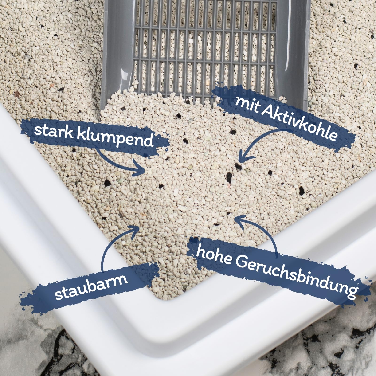 Lyra Pet® 30 Liter Silver Cat Katzenstreu Bentonit mit Aktivkohle | Duftet nach Babypuder - Feuchtigkeit wird Absorbiert - Naturprodukt aus Bentonit - Sparsam durch Klümpchenbildung - Staubarm