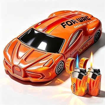 Car Shaped Torch Lighter, Pink with Gradient Design, Refillable Butane Lighters, Cool Windproof Lighter Candle Lighter Gas not Included qq