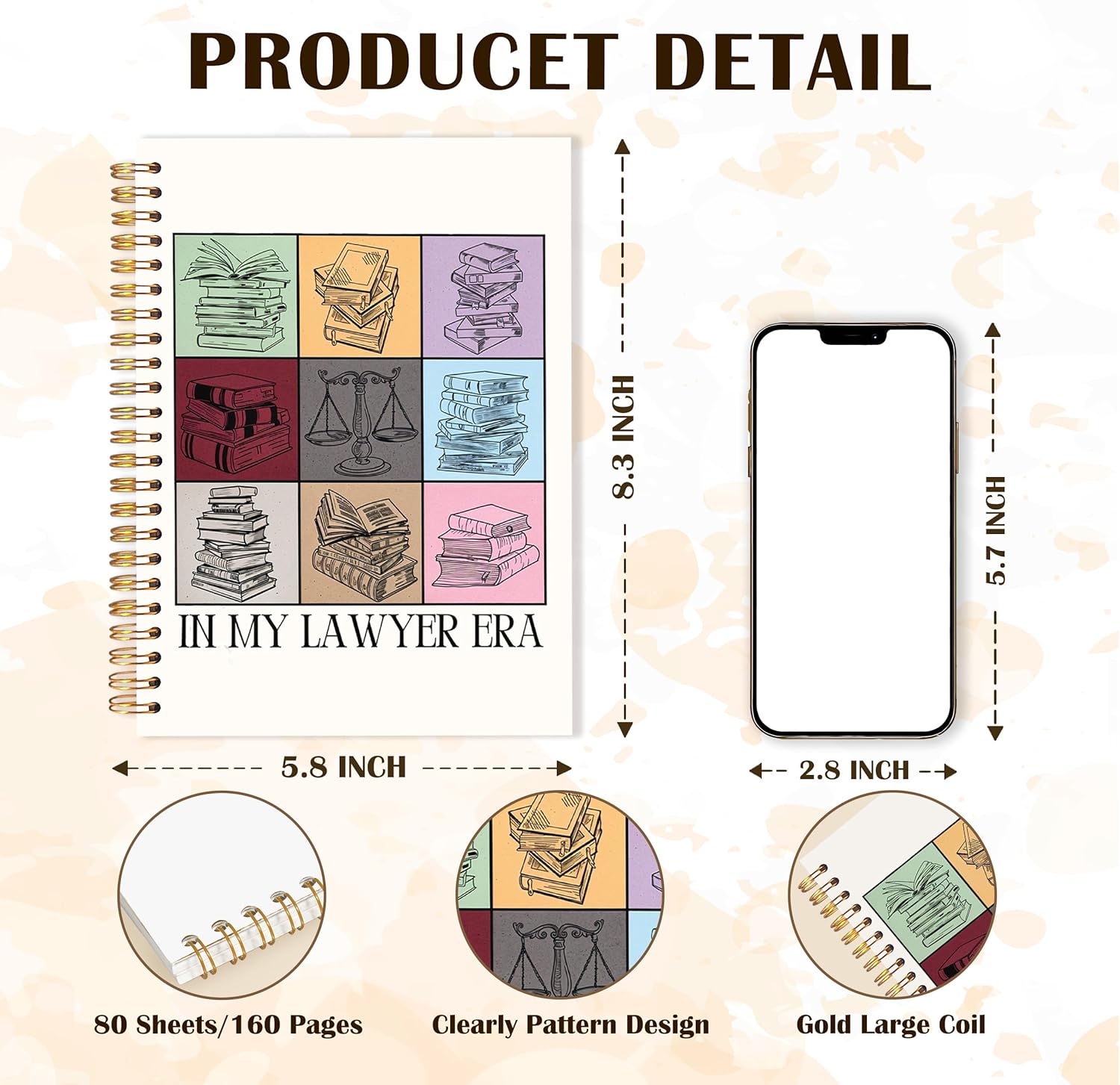 in My Lawyer Era Spiral Notebook 5.5x8.3, Lawyer Gifts for Women Men Journal for Writing, Attorney Gifts Notebook Journal for Note Taking, Law Office School Supplies - Image 3