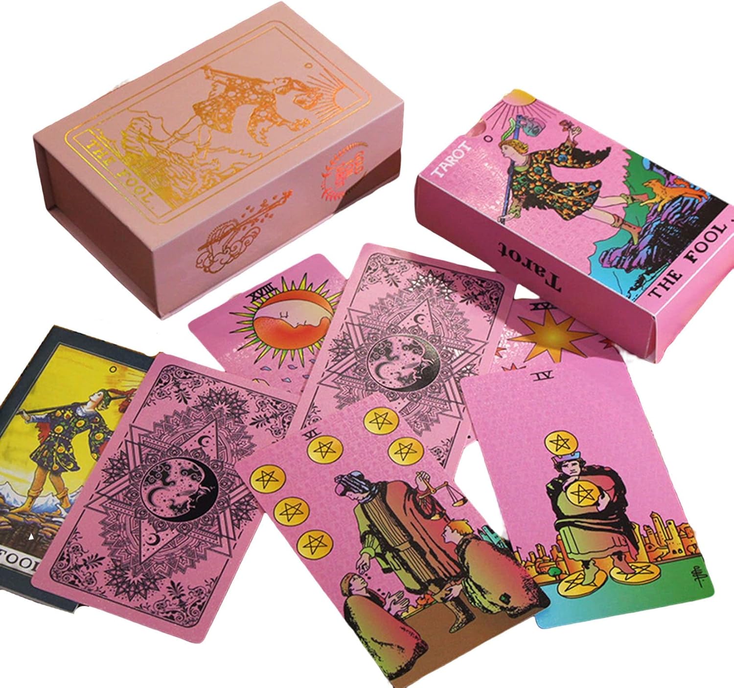 Tarot Cards Deck, Water Proof Cards,with Guidebook Divination Deck Fortune Telling Game Set for Family Reunion Witch Divination Tools for Christmas Birthday