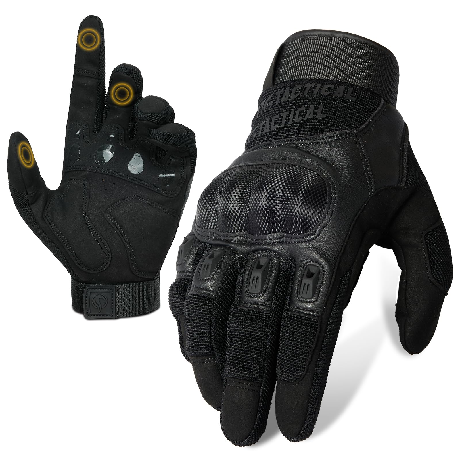 1TG Tactical Motorcycle Gloves, Touchscreen Gloves for Men with Soft Palm Pads for Motorcycle Riding, Road Racing, Cycling, Motocross, Hunting, Hiking and Climbing