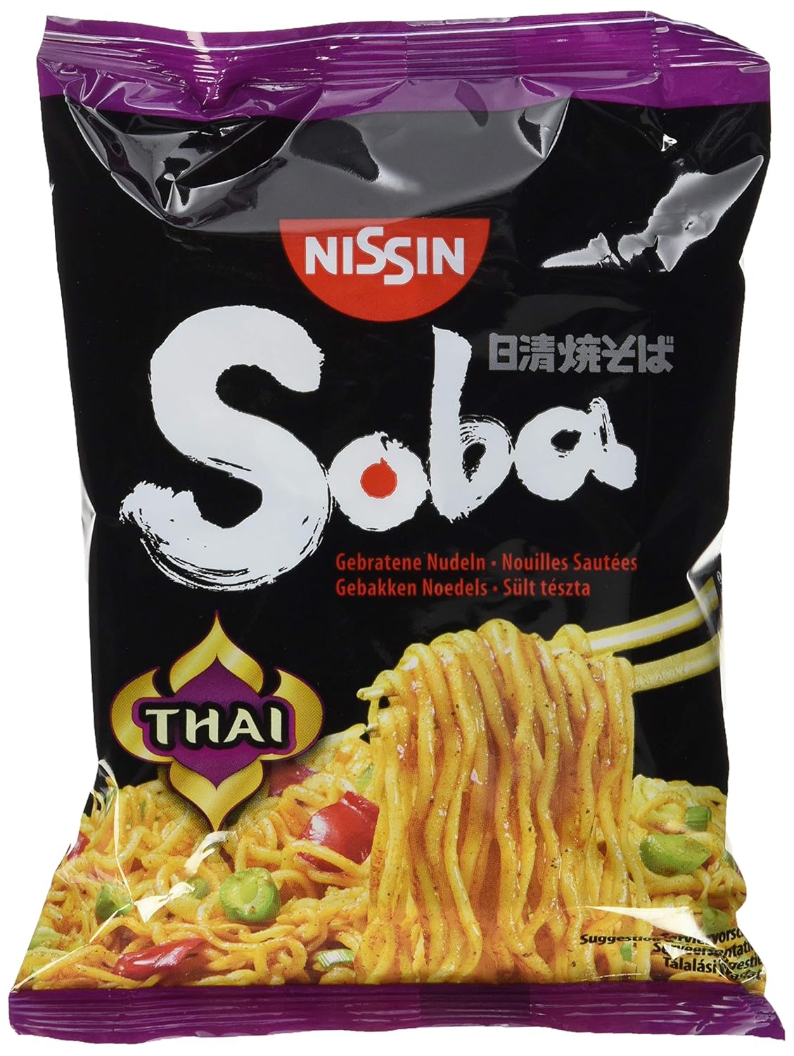 Nissin Bag Noodles Soba Thai Curry, 9er Pack, Wok Style Instant