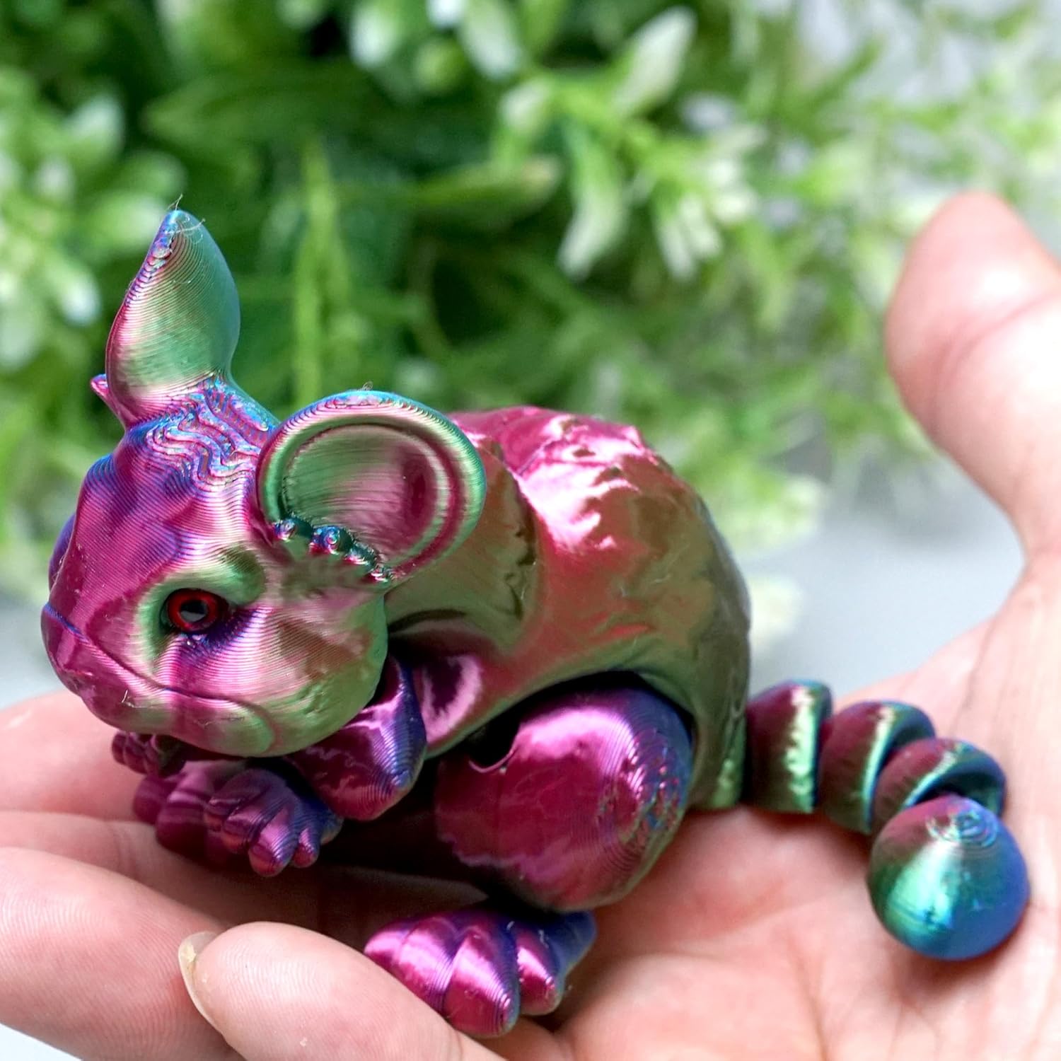 3D Printed mouse toy rat Model,Flexible Realistic Articulated Animal Fidget Toys,Mystery Figurines Gifts for Easter,Executive Desk Funny Décor and Festival Collectible,Easter Basket Stuffers (RGB)