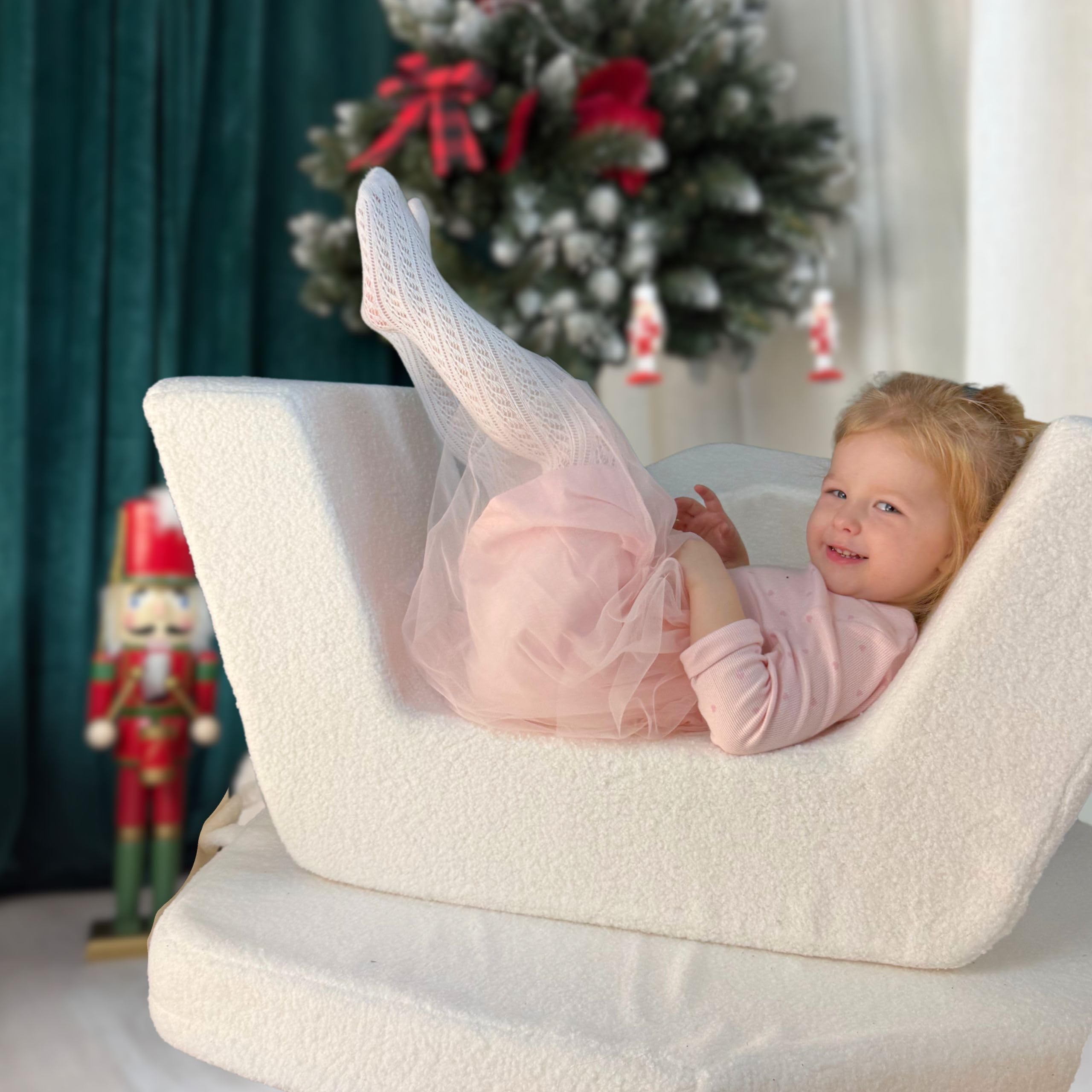 Flumi Sofa modułowa piankowa dla dzieci, zestaw plac zabaw Montessori, klocki XXL (kremowy)