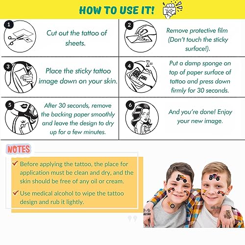 Miniatura 8 de Tatuajes temporales de camión monstruo para niños, paquete de 57 calcomanías para regalos de fiesta de camiones monstruos, maquillaje de camión