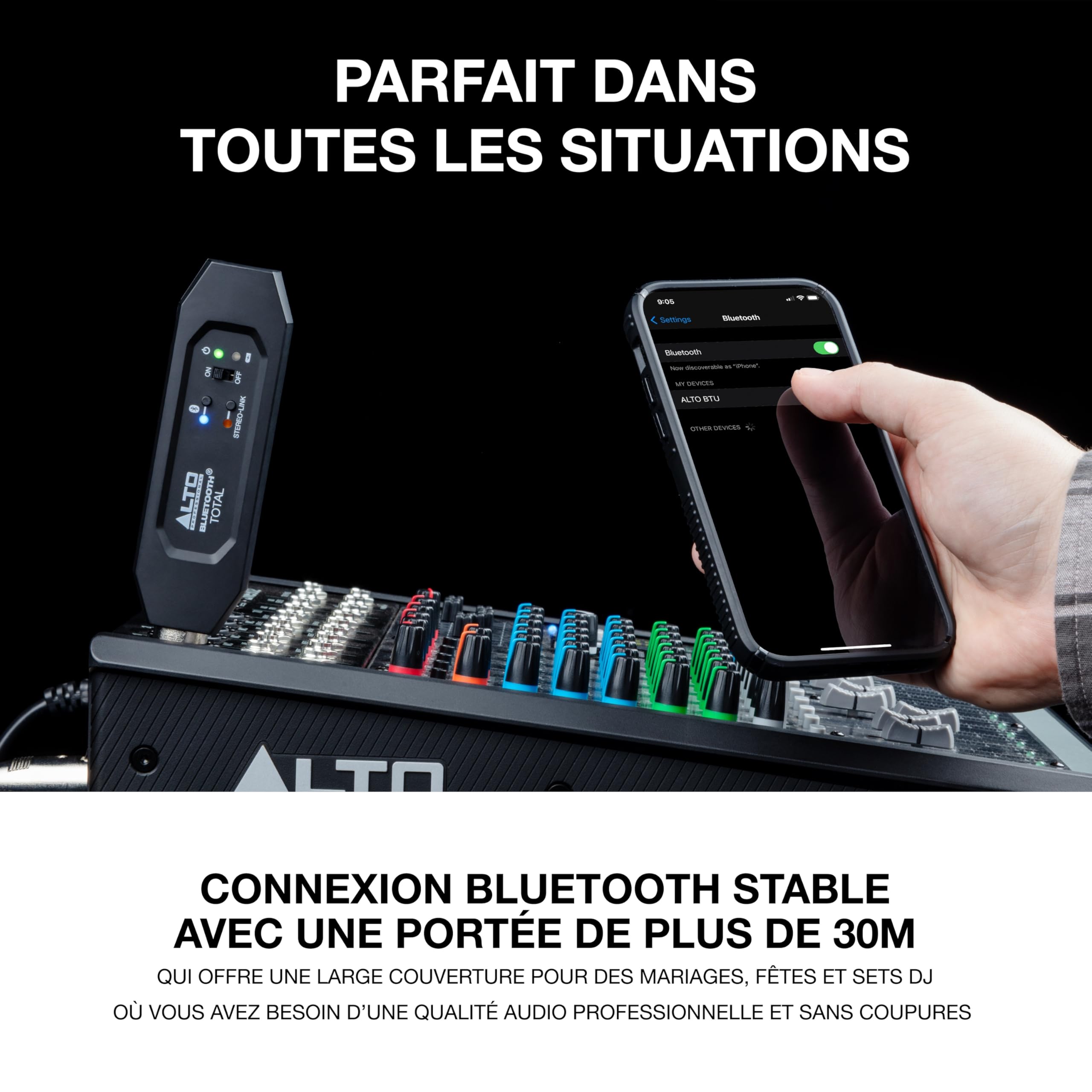 ALTO Bluetooth Total 2 - Récepteur Bluetooth XLR pour Tables de Mixage et Systèmes de Sonorisation Actifs