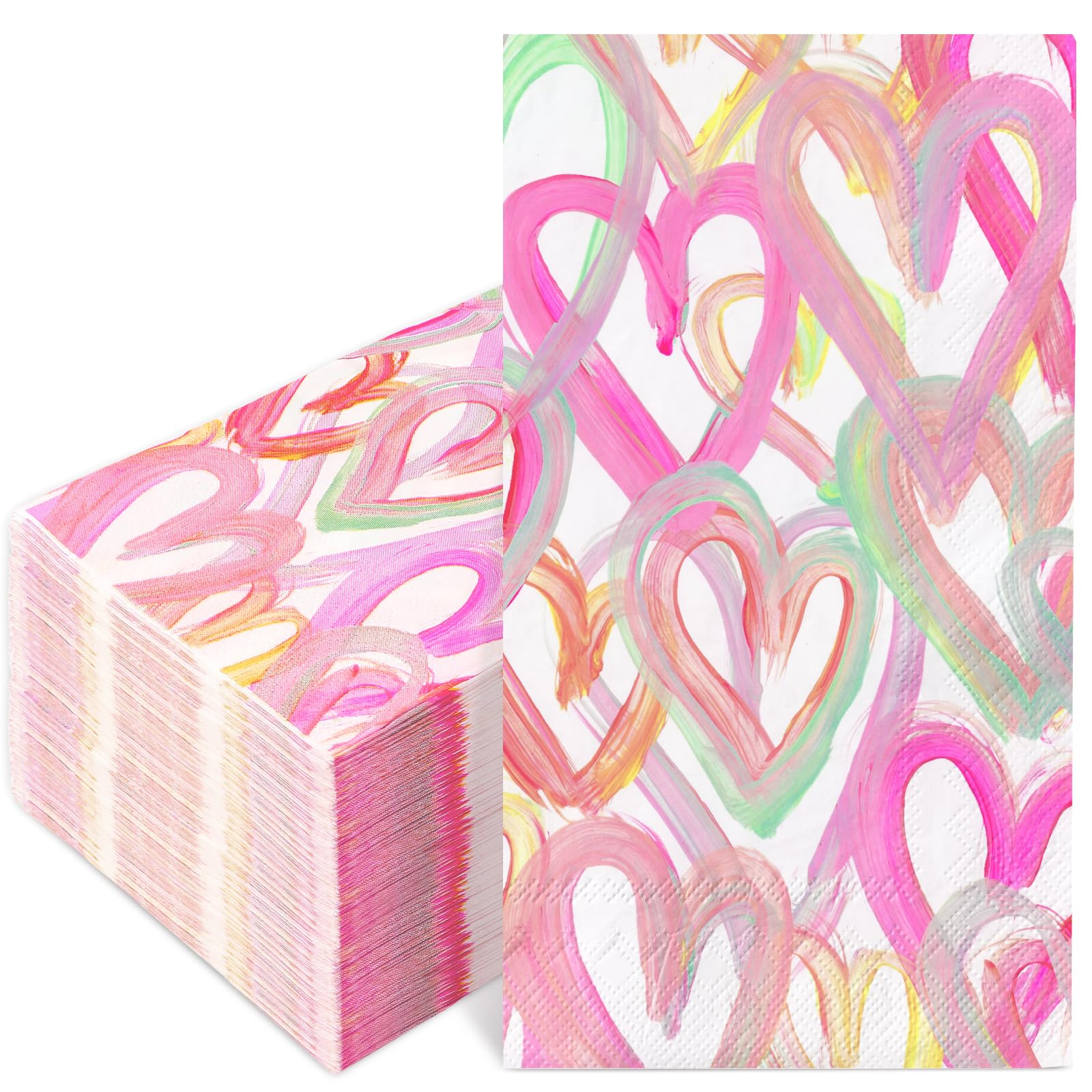 Amazon.com: JarThenaAMCS 100Pcs Valentine's Day Paper Guest Napkin ...