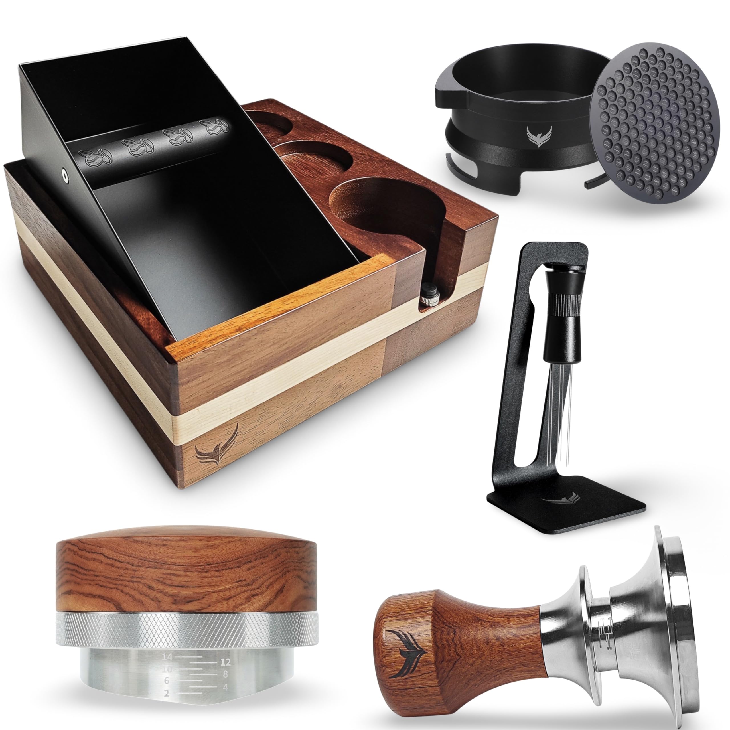 Sponsored Ad - Breville Espresso Machine Accessories Kit 54mm Coffee Tamper Set Includes Distributor, Tamper, WDT Tool, Dosing Funnel, Knock Box, and Puck Screen
