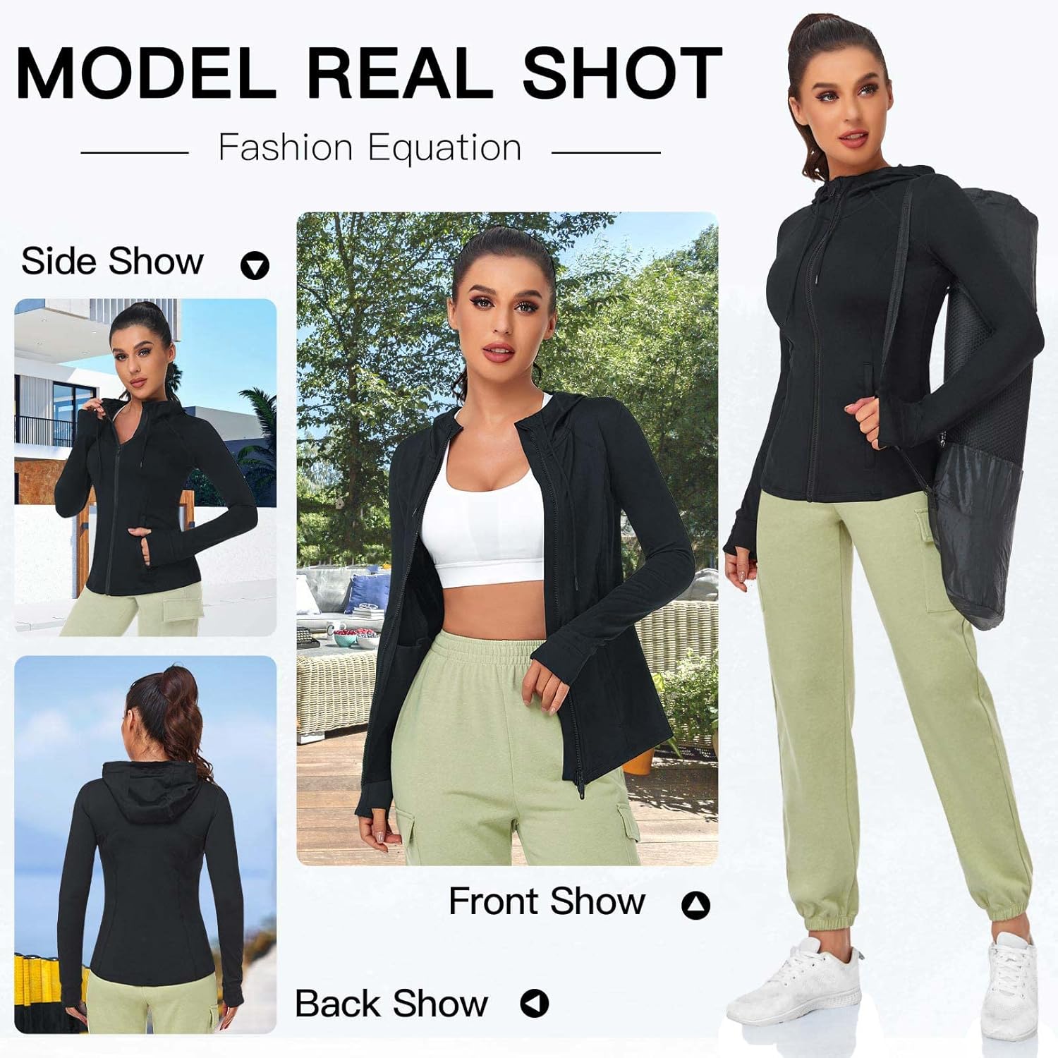 VUTRU Women's Full Zip Up Workout Hoodie Athletic Running Track Jacket - Image 6