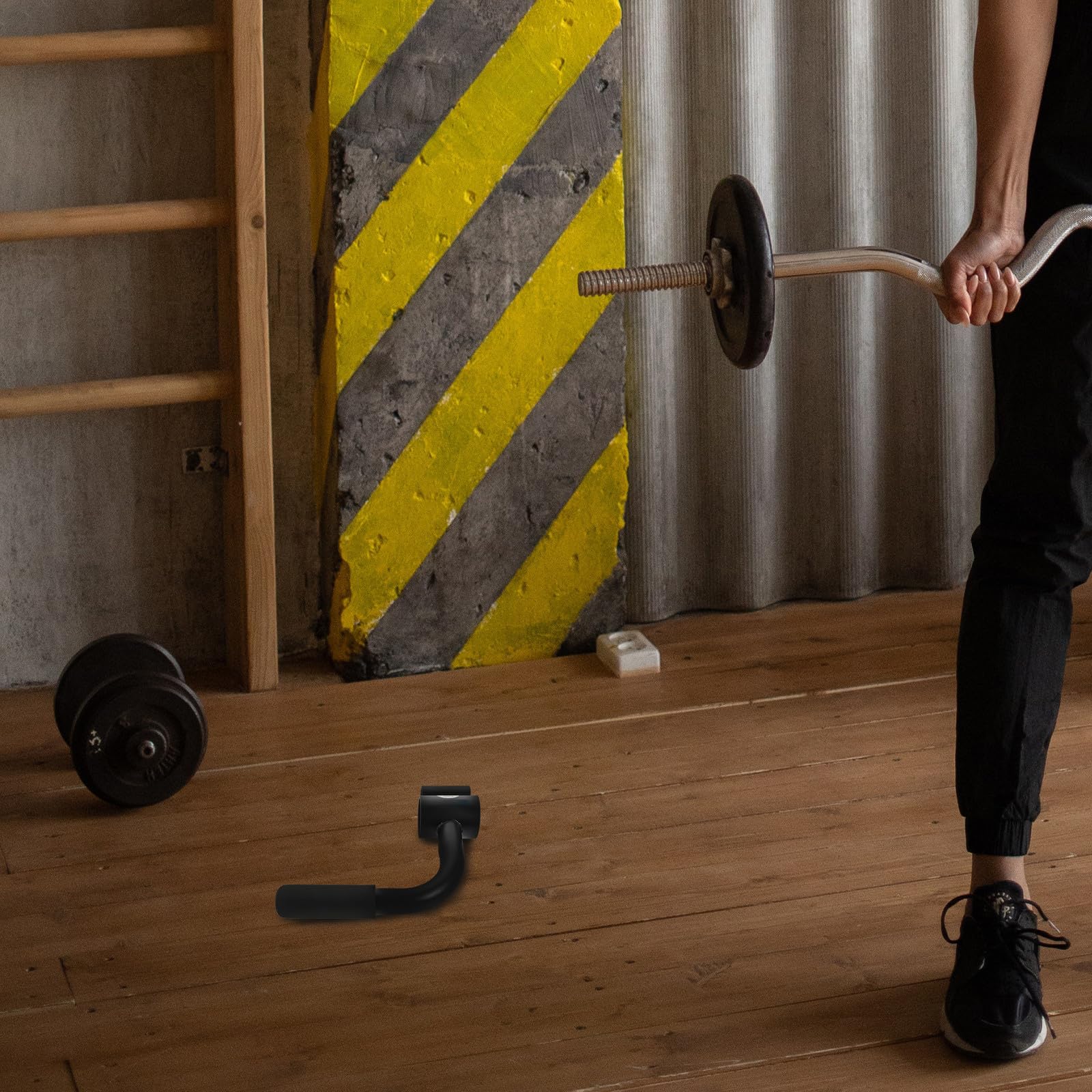 Mango de Entrenamiento para Peso Muerto, Barra de Acero Negro