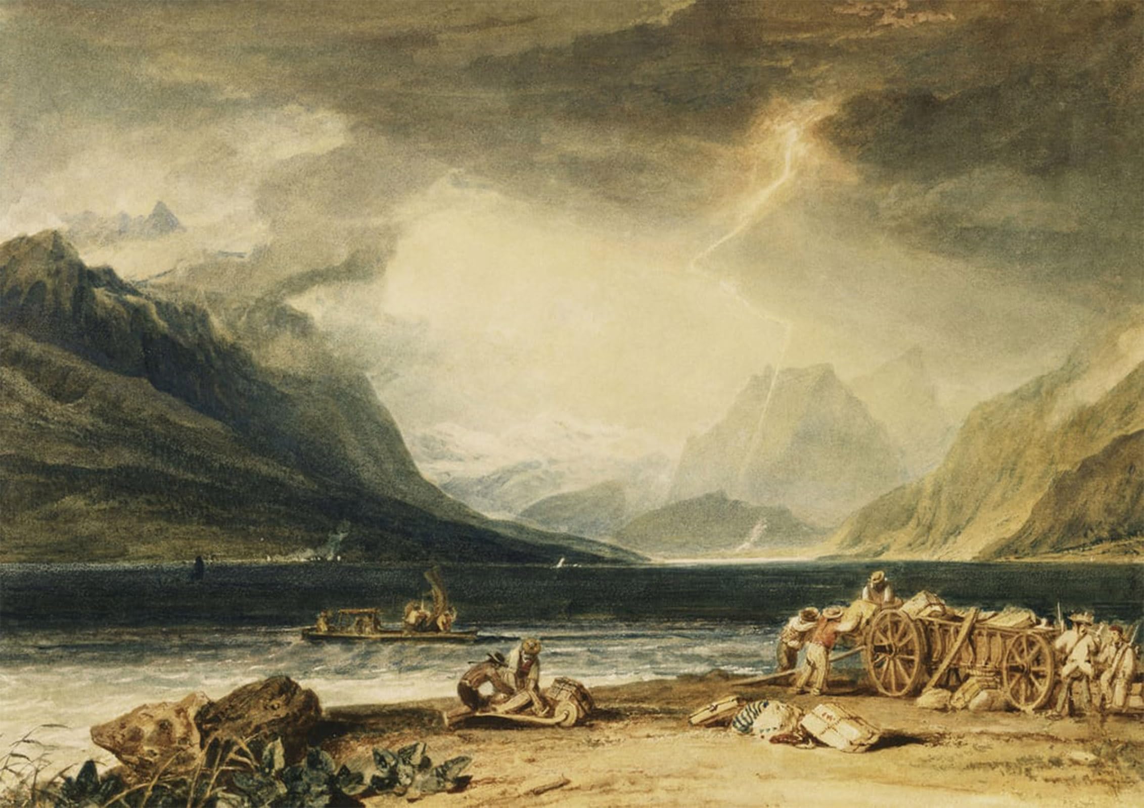 SERENDIPITP Vintage Picture Print on Canvas Wall Art Poster the Lake of Thun Switzerland by Mallord William Turner Artwork Print Poster for Wall Decor 60x90cm
