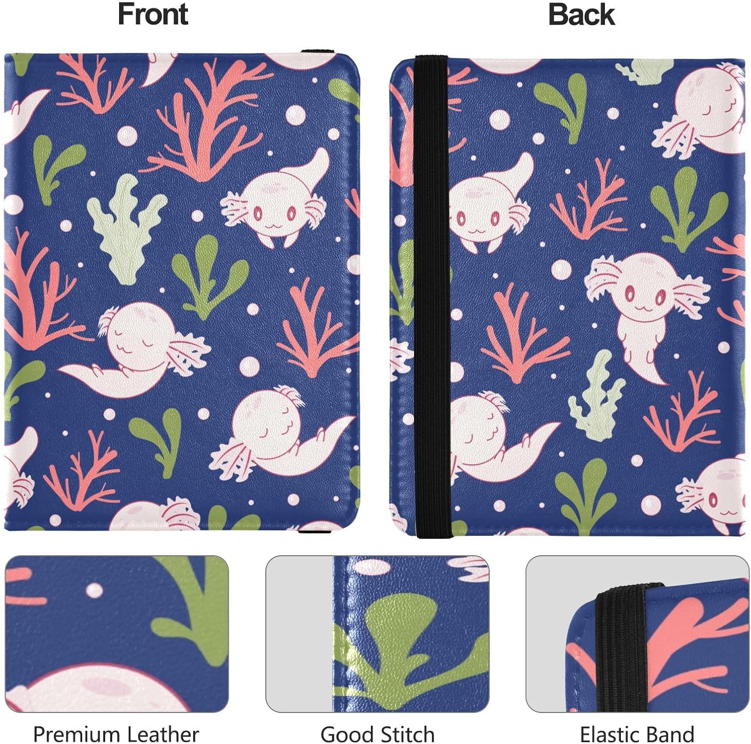 Cute Axolotl Salamander Passport Holder Passport Cover