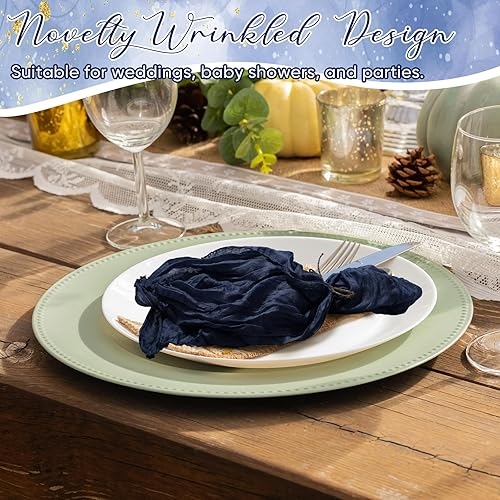 Miniatura 7 de Mixweer 50 servilletas de gasa de 20 x 20 pulgadas, servilletas de algodón de gasa arrugada, servilletas de tela de queso, servilletas de tela