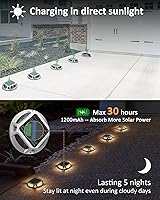 Vista 4 de JACKYLED Paquete de 8 luces solares para cubierta al aire libre, 12 luces LED solares para muelle marino, impermeables, luces solares del atardecer