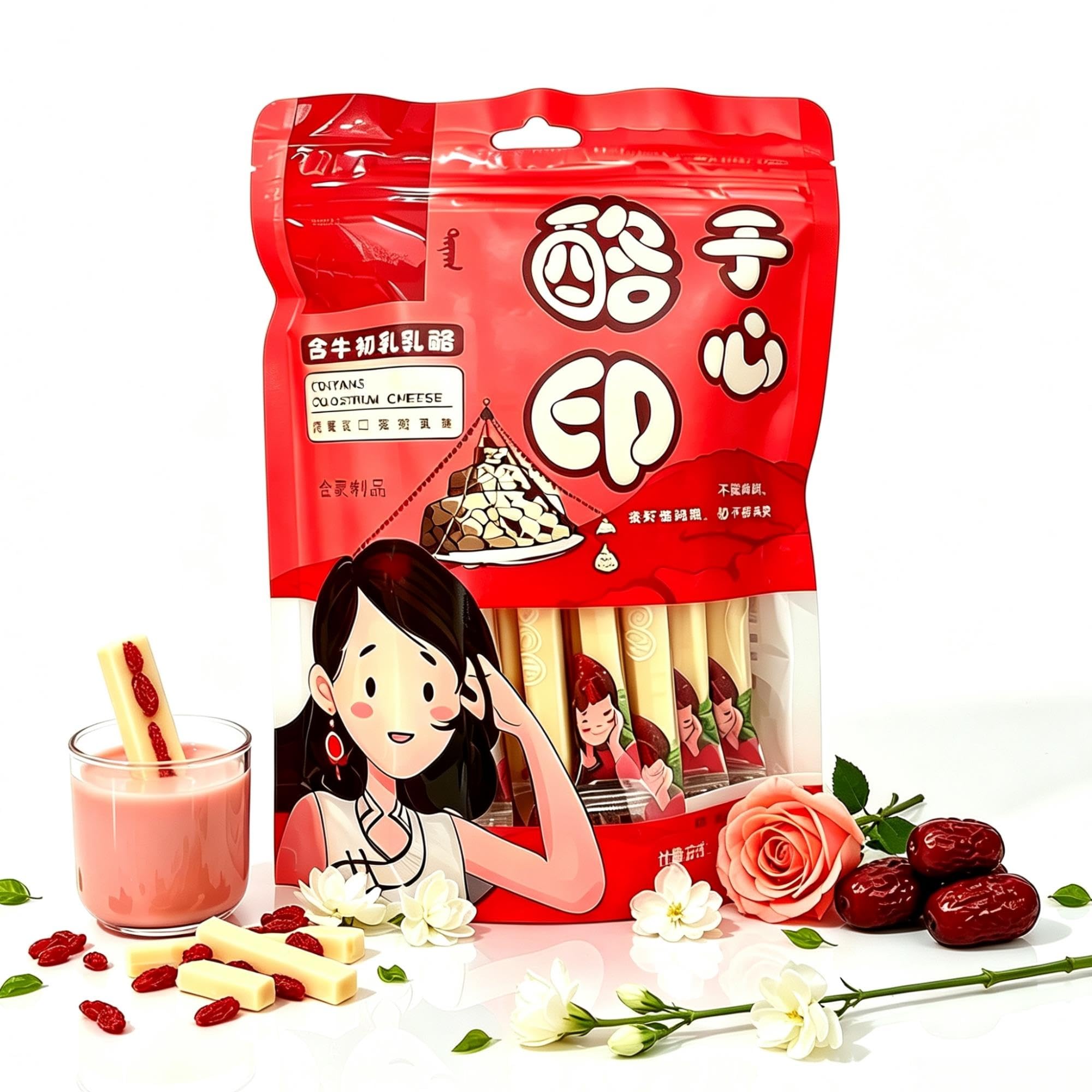 Colostrum Rote Dattelmilchsticks 500g, einzeln verpackt, milchig