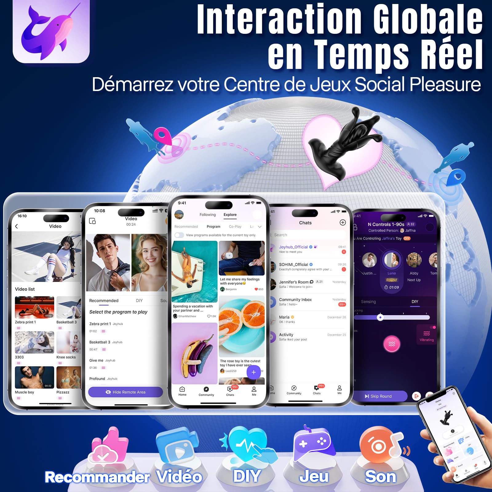 Contitop Plug Anal Gode Homme Pour Anus, Plug Anale,Prostate Homme Sex Toýs avec 9 Expansion 9 Poussée et 9 Vibration, Plugs Anals Plug Femme Débutante, Prostate Stimulant Vibrant Sextoy Sex Toys