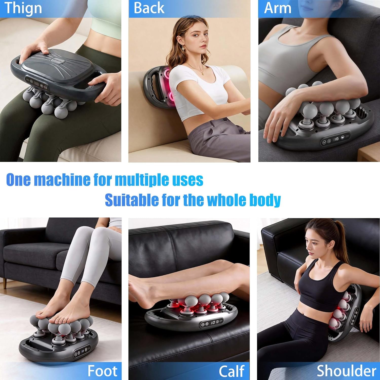 16 Head Massage Gun Deep Tissue, High Power Percussion Massager with 9 Styles & Levels, Uiet Muscle Massage Gun for Back, Shoulders, Legs, Foot, Body Muscle Pain Relief