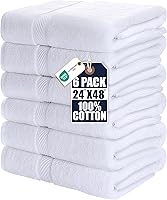 Utopia Towels 6-Pack Medium Bath Towels, 24x48" 500 GSM 100% Ring-Spun Cotton, Super Absorbent Quick-Dry White Towels for Bath, Hotel, Spa, Gym